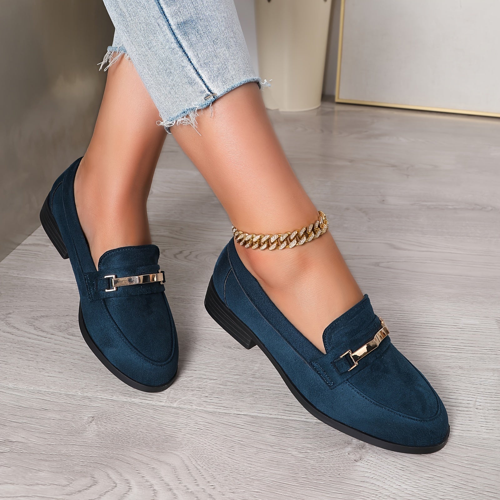 Dames comfortabele suède loafers