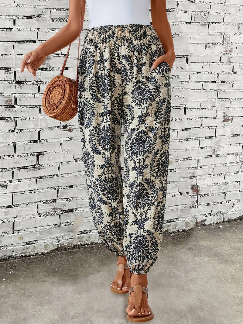 Dames broek met bloemenprint