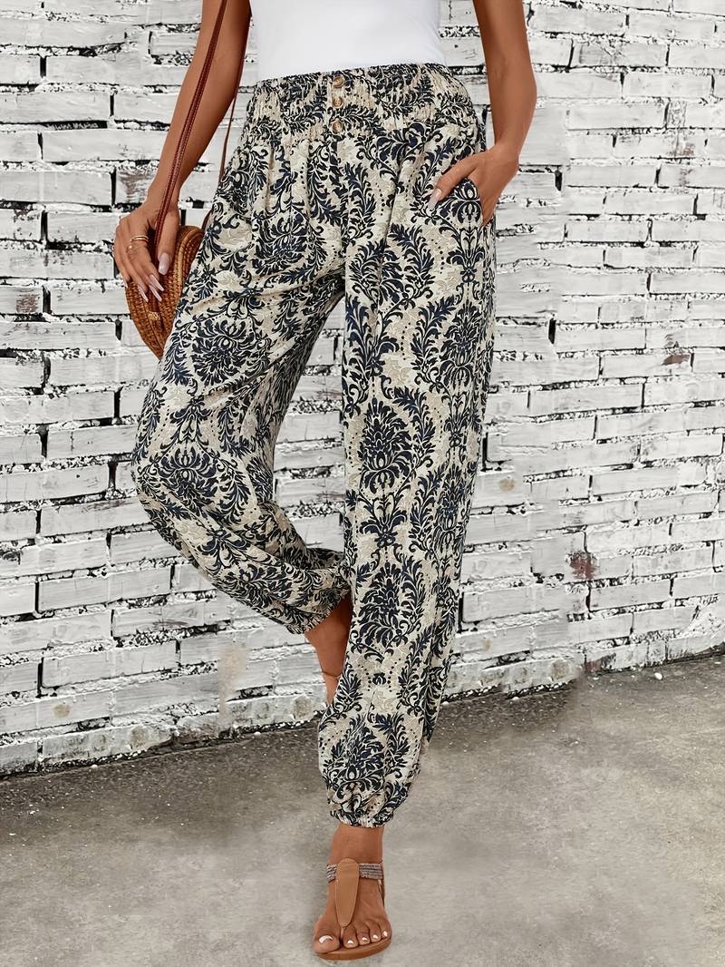 Dames broek met bloemenprint