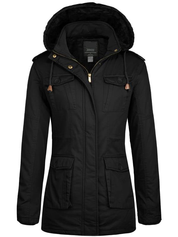 Dames Winterparka met afneembare capuchon