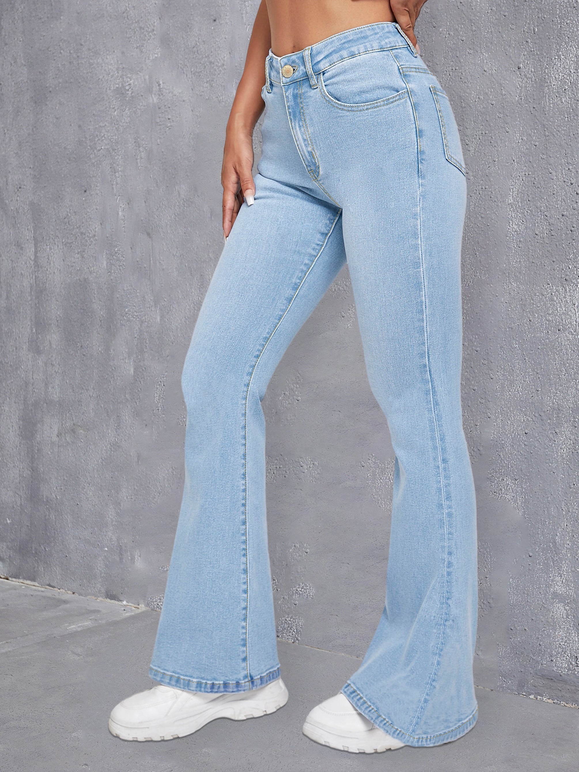 Dames flared jeans met hoge taille