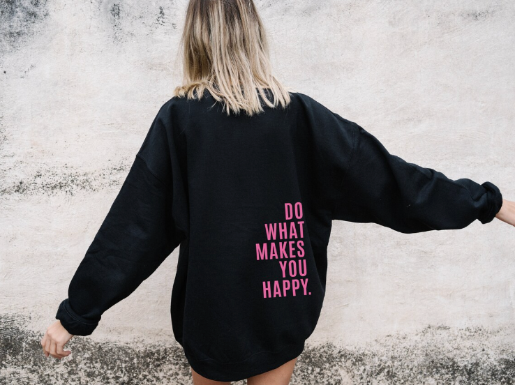 Dames oversized happy hoodie