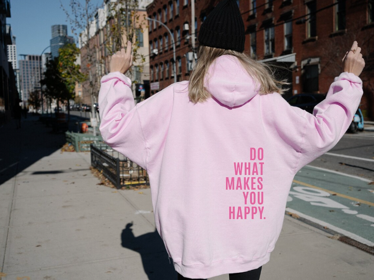 Dames oversized happy hoodie