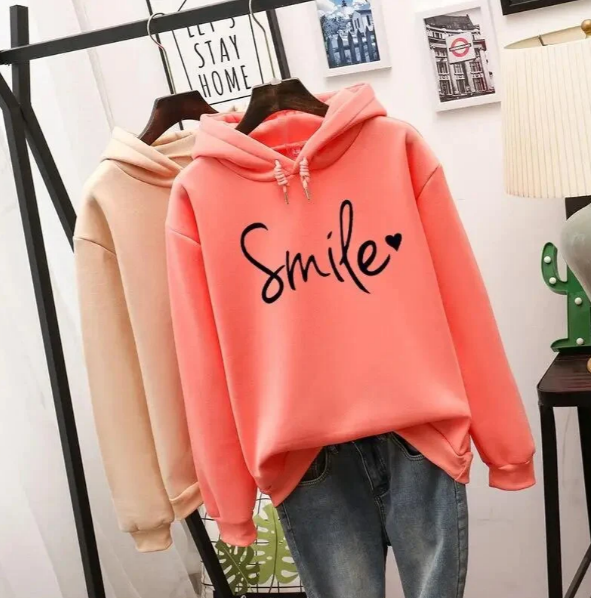 Dames oversized smile hoodie