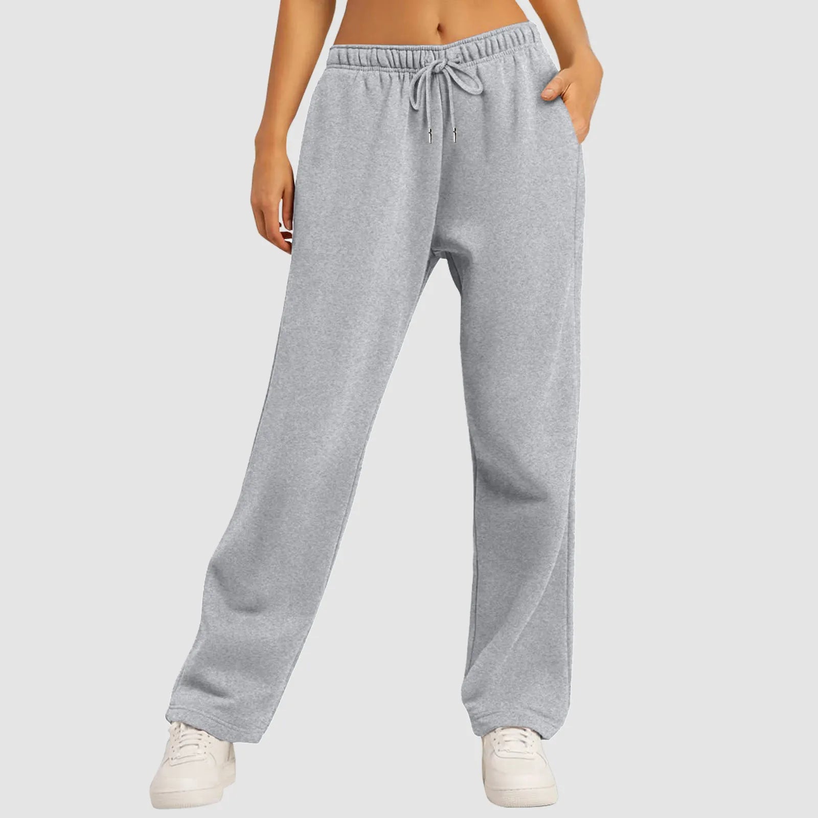 Dames comfortabele joggingbroek met wijde pijpen