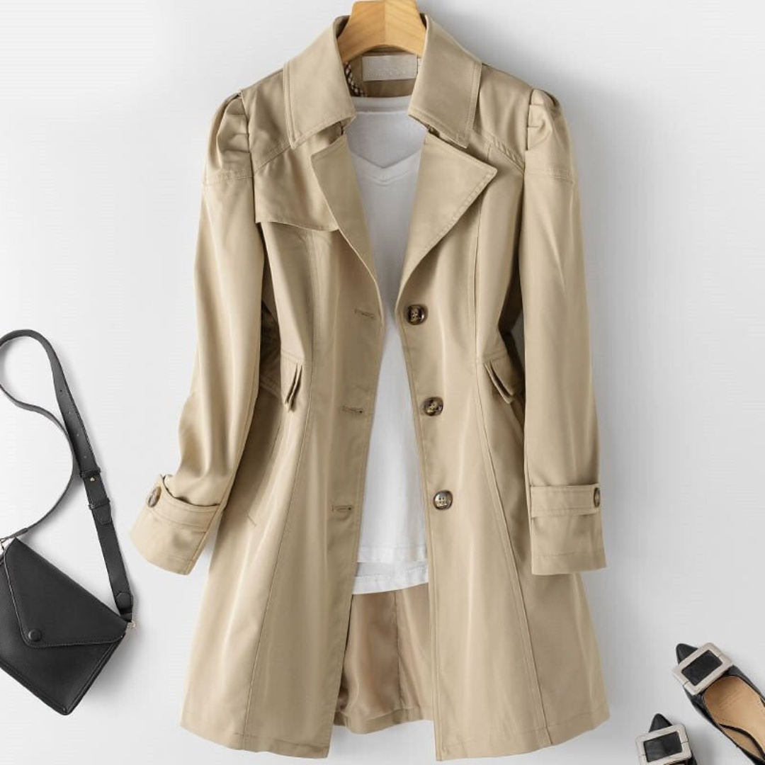 Dames waterdichte trenchcoat met lange mouwen