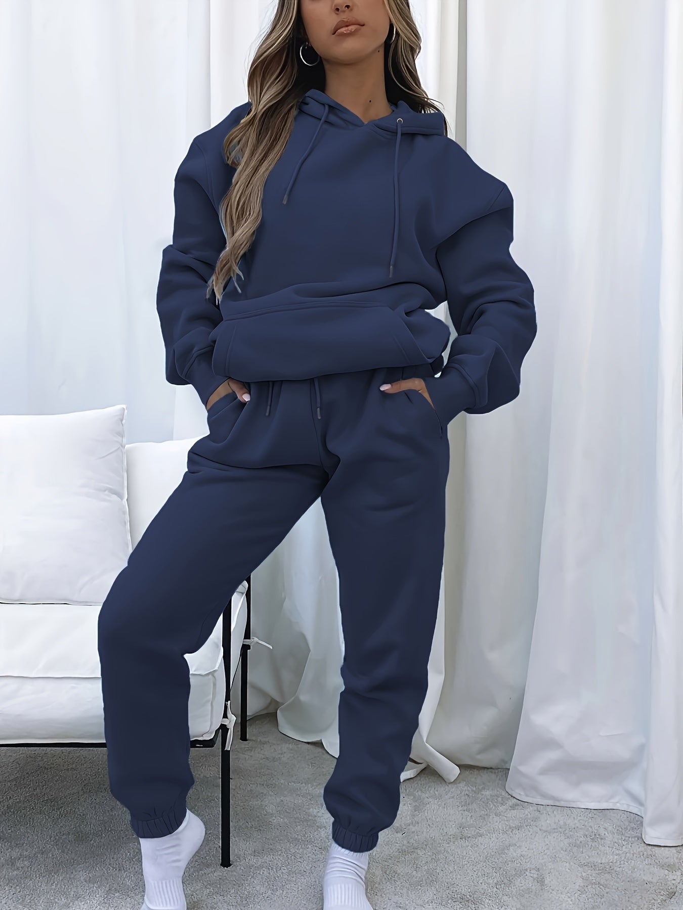 Dames comfortabele joggingbroek set met hoodie