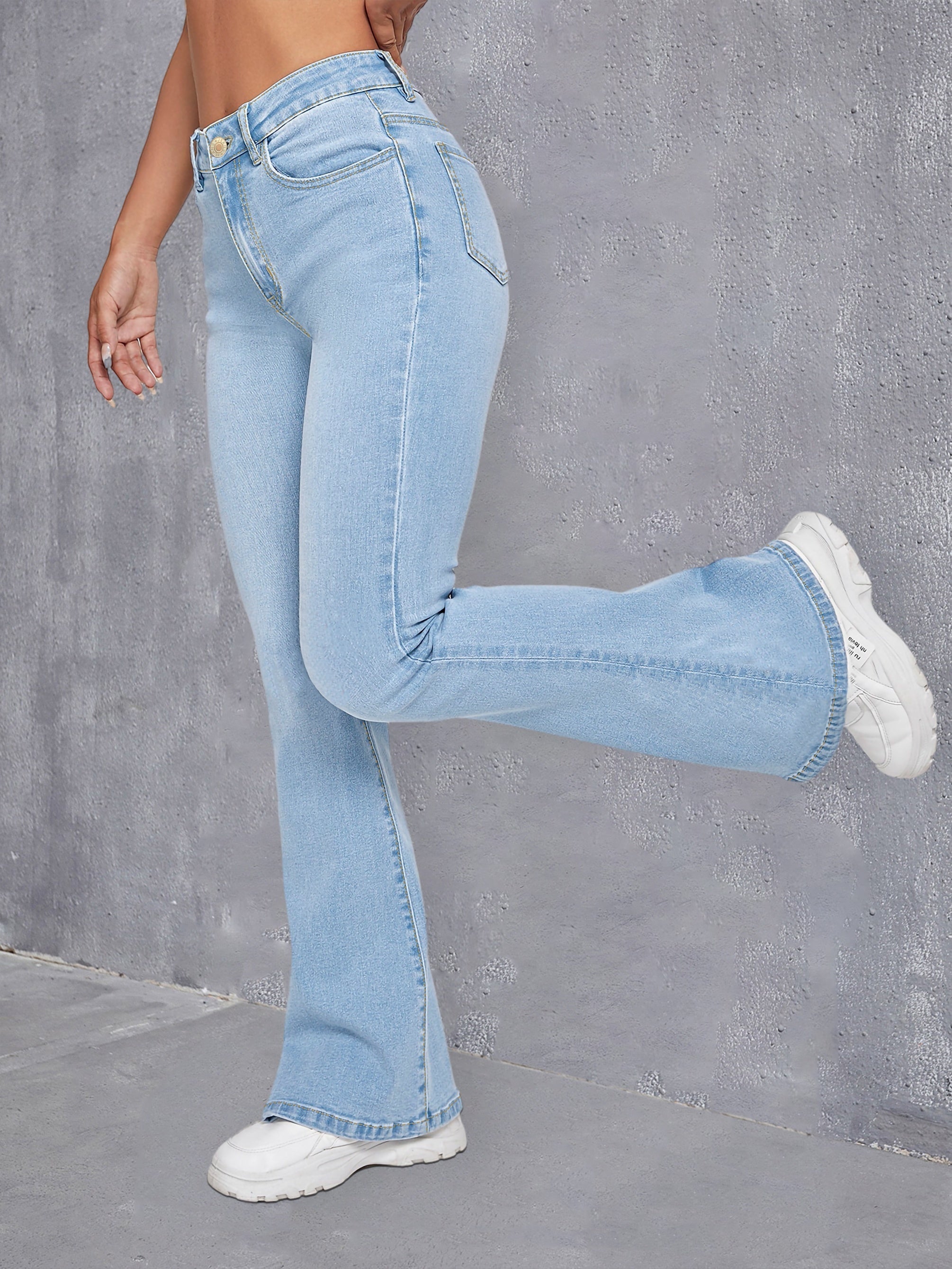 Dames flared jeans met hoge taille