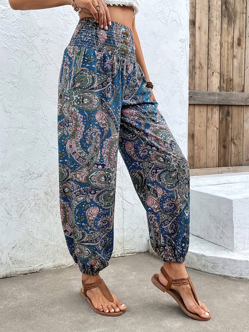 Dames broek met bloemenprint