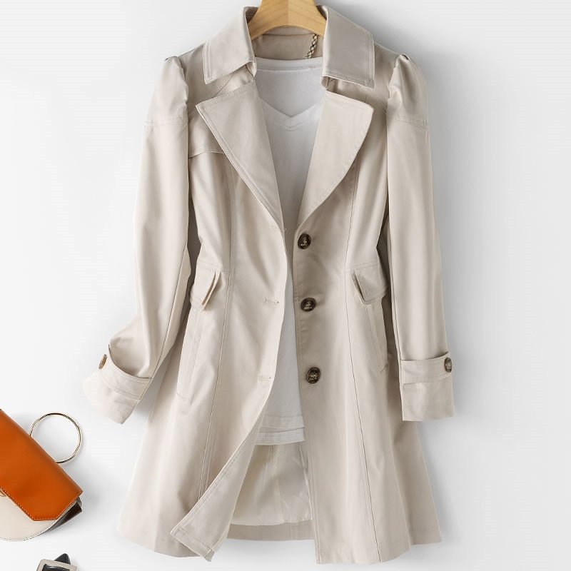 Dames waterdichte trenchcoat met lange mouwen