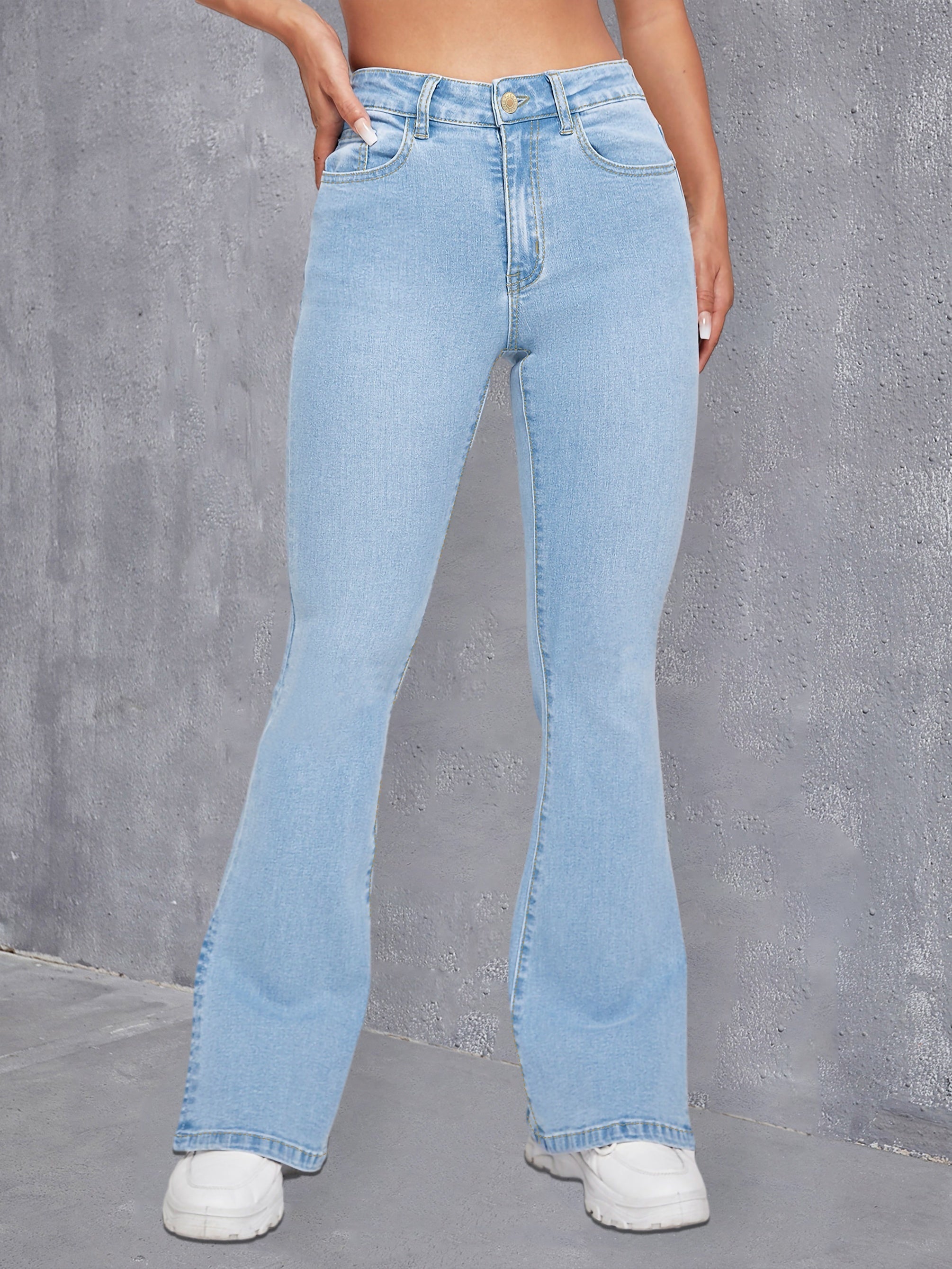 Dames flared jeans met hoge taille